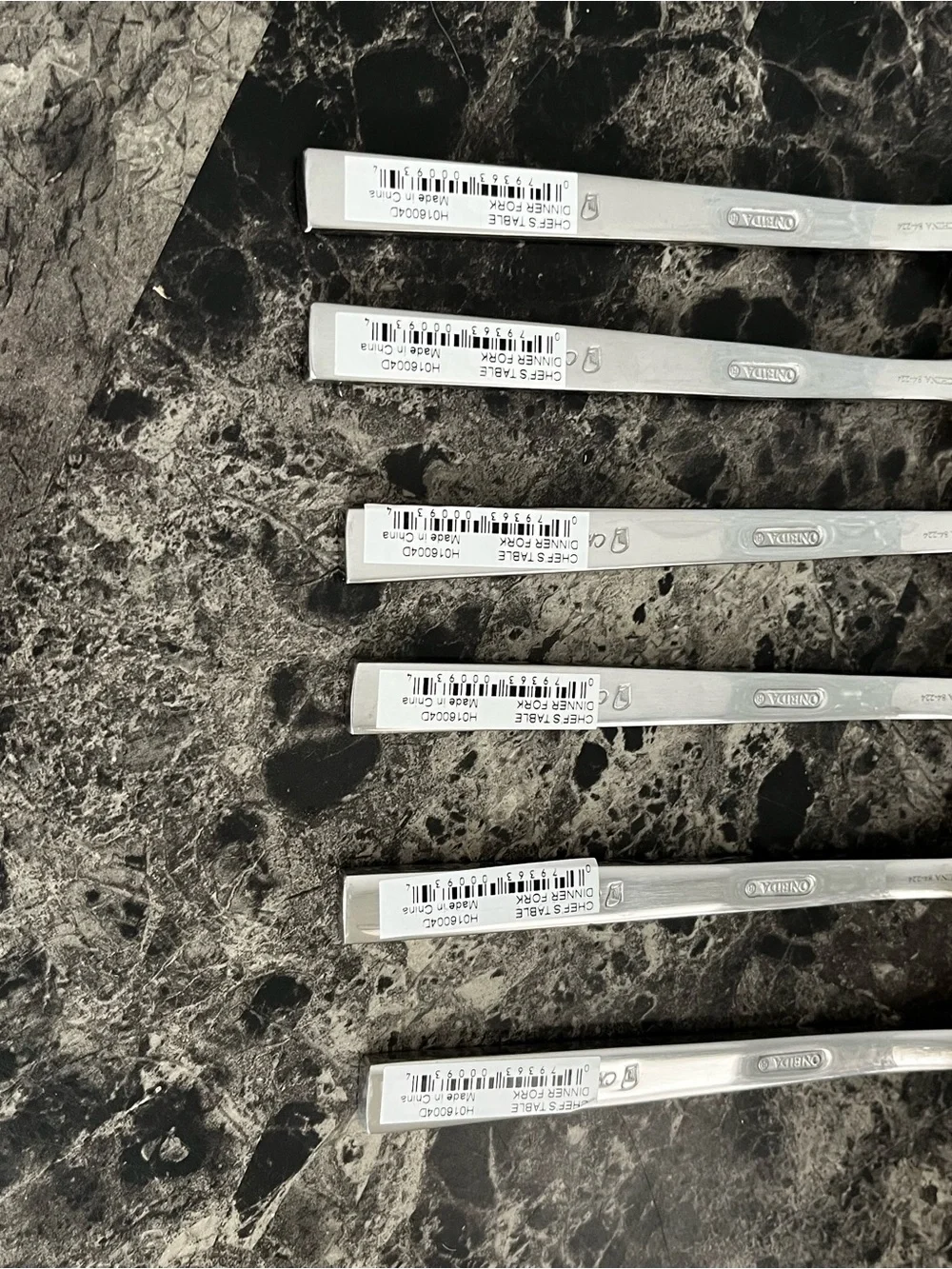Oneida Chefs Table Salad Fork Stainless Steel Quality Engraved Signature Set of6